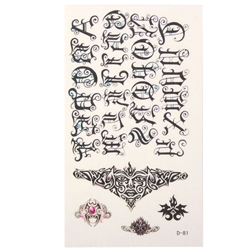 Cool Letters Pattern Waterproof Temporary Tattoo Stick(Black)