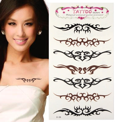 Beautiful Wings Pattern Waterproof Temporary Tattoo Stick(Black)