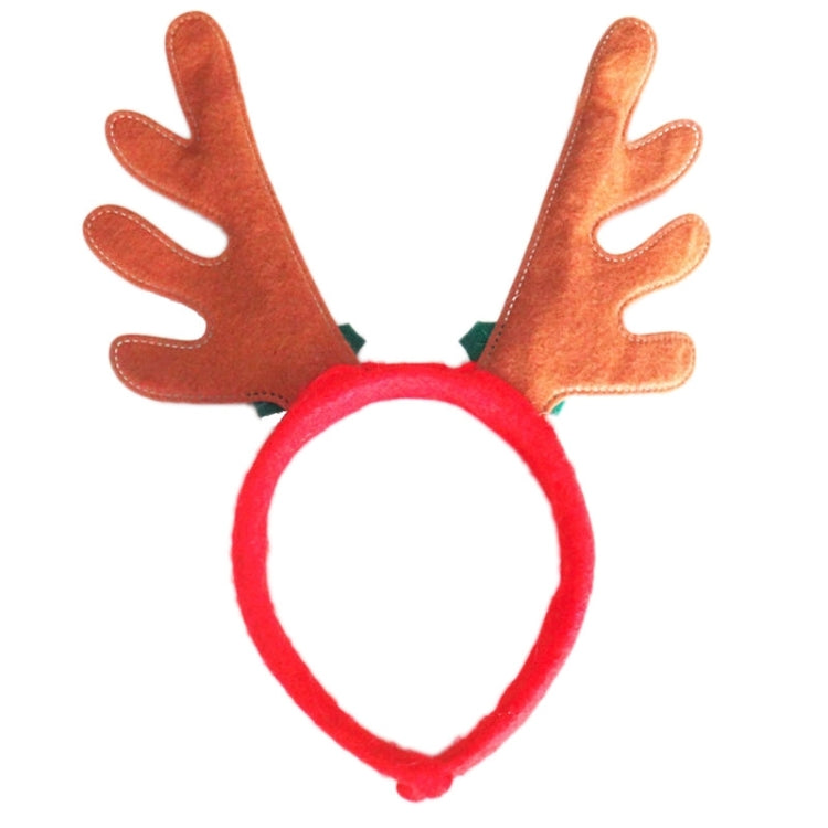 Brown Non-woven Antler Headband Hairband with Leaves & Bell, Pack of 2