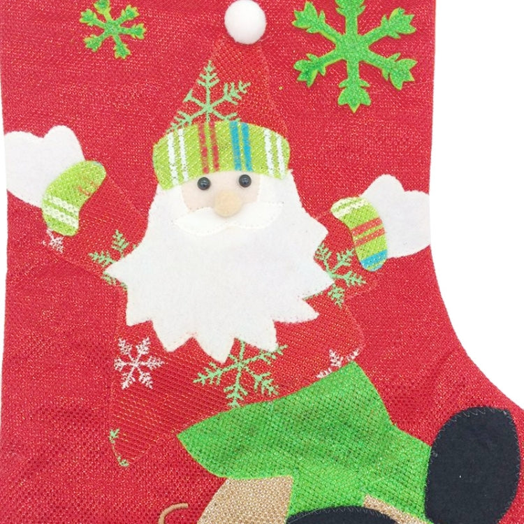 Santa Pattern Christmas Decoration Party Long Sock Gifts Bag, Size: 44cm x 26cm