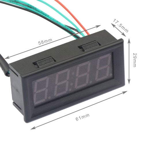 3 in 1 0.56 inch LED Digital Display Meter with Voltage / Temperature / Time Measurement, Range: -50-125 Celsius Degree / 7-30V