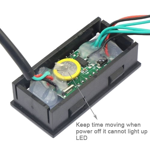 3 in 1 0.56 inch LED Digital Display Meter with Voltage / Temperature / Time Measurement, Range: -50-125 Celsius Degree / 7-30V