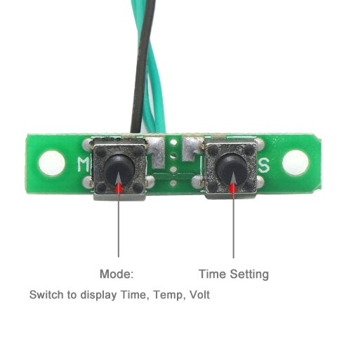 3 in 1 0.56 inch LED Digital Display Meter with Voltage / Temperature / Time Measurement, Range: -50-125 Celsius Degree / 7-30V