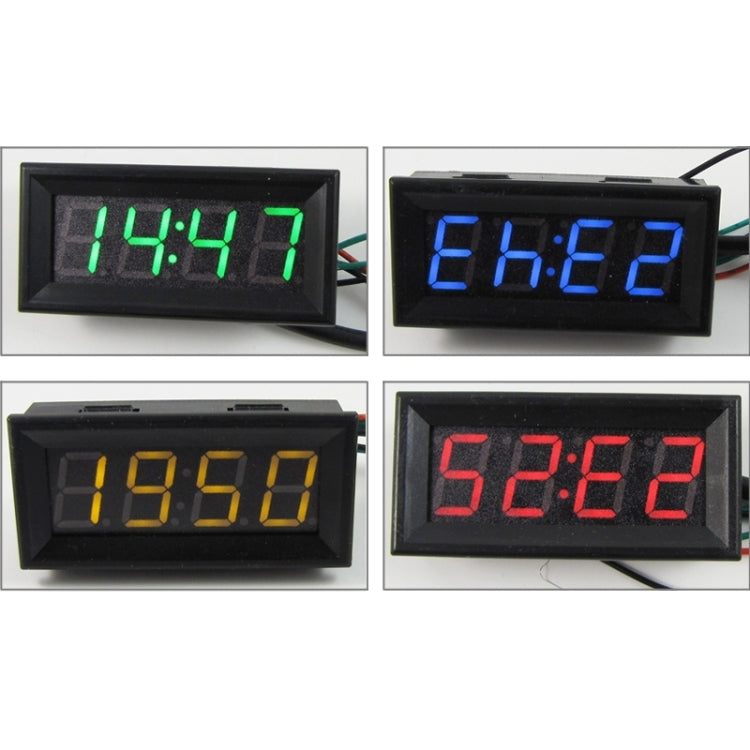 3 in 1 0.56 inch LED Digital Display Meter with Voltage / Temperature / Time Measurement, Range: -50-125 Celsius Degree / 7-30V