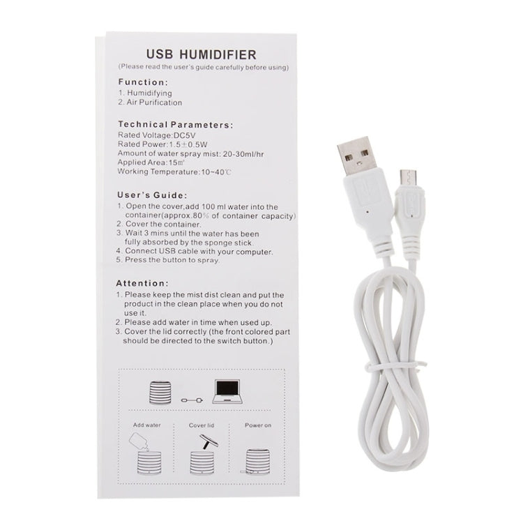 5V 1.5W Mini USB Aroma Diffuser Air Purifier Humidifier for Office / Home Room(Blue)