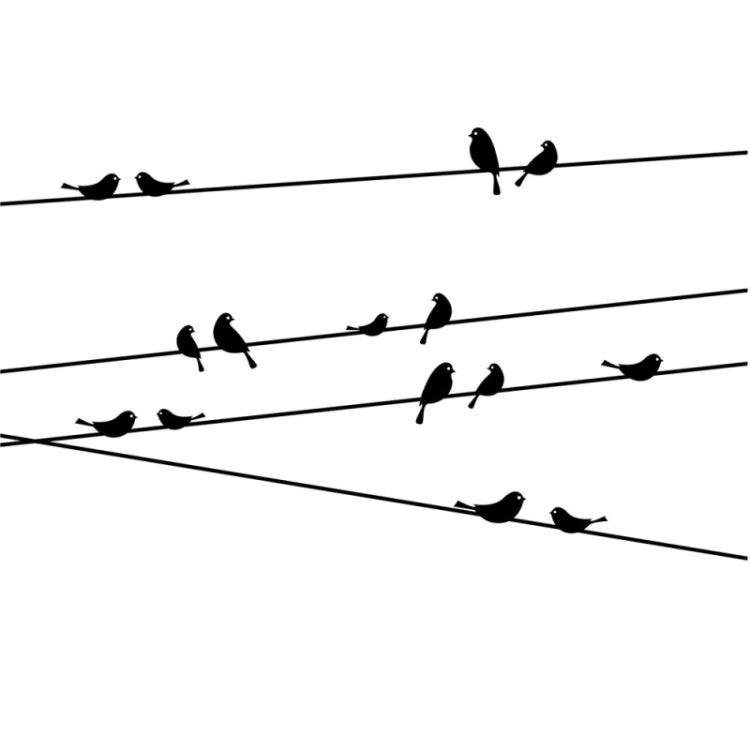 Utility Poles Birds Glass Window Decorative Wall Stickers, Size: 57cm x 11cm