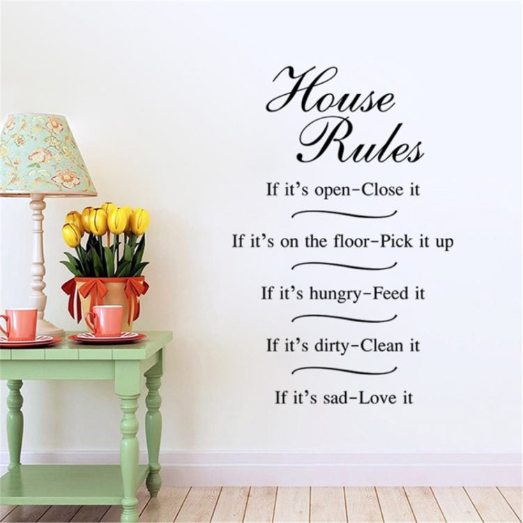 English Proverbs House Rules Decorative Living Room Bedroom Wall Stickers, Size: 58cm x 45.6cm, Random Delivery