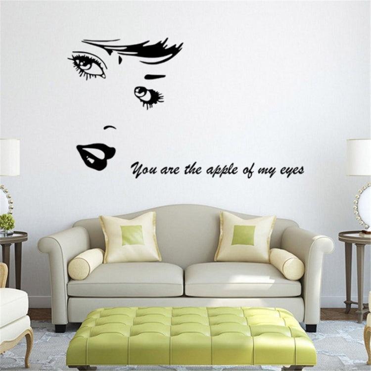 Portraits Eyes Pattern Personality Decorative Living Room Bedroom Wall Stickers, Size: 42cm x 38cm