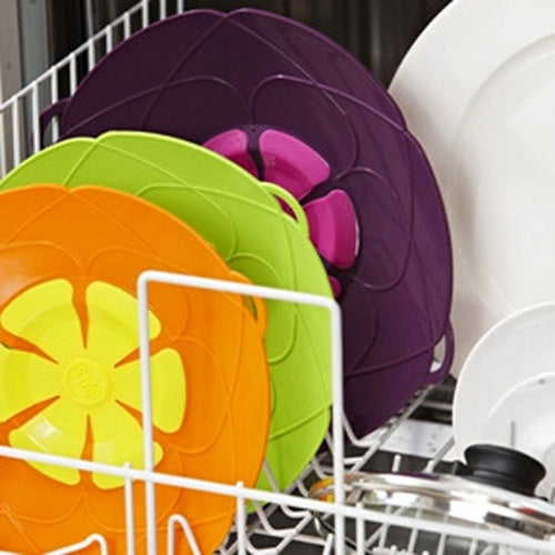 New Spill-Proof, Anti-Flutter and Heat-Resistant Silicone Pot Cover (Ramdom Color Delivery)