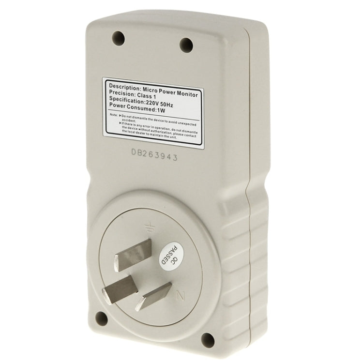 BENETECH GM86 LCD Display Micro Power Monitor Energy Meter, AU Plug(Beige)