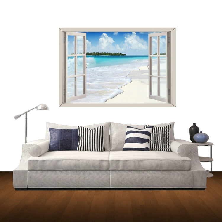 3D Seascape Window View Removable Wall Art Sticker, Size: 60 x 85 x 0.3 cm