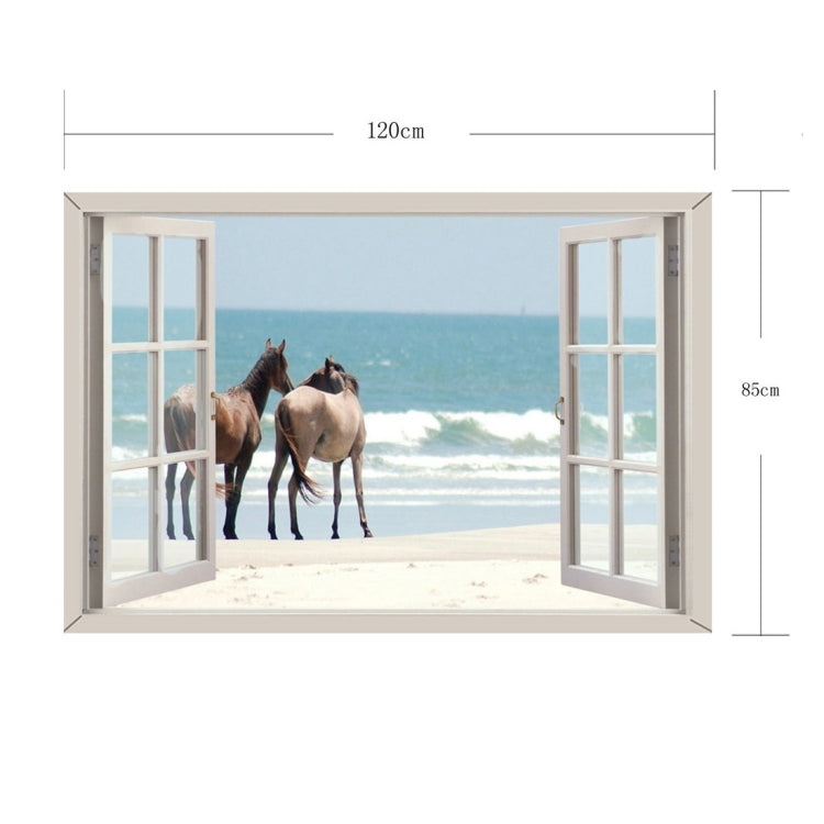 3D Scenery Window View Removable Wall Art Sticker, Size: 85 x 120 x 0.3 cm