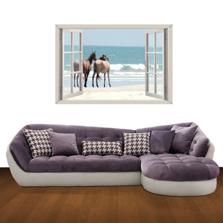 3D Scenery Window View Removable Wall Art Sticker, Size: 85 x 120 x 0.3 cm