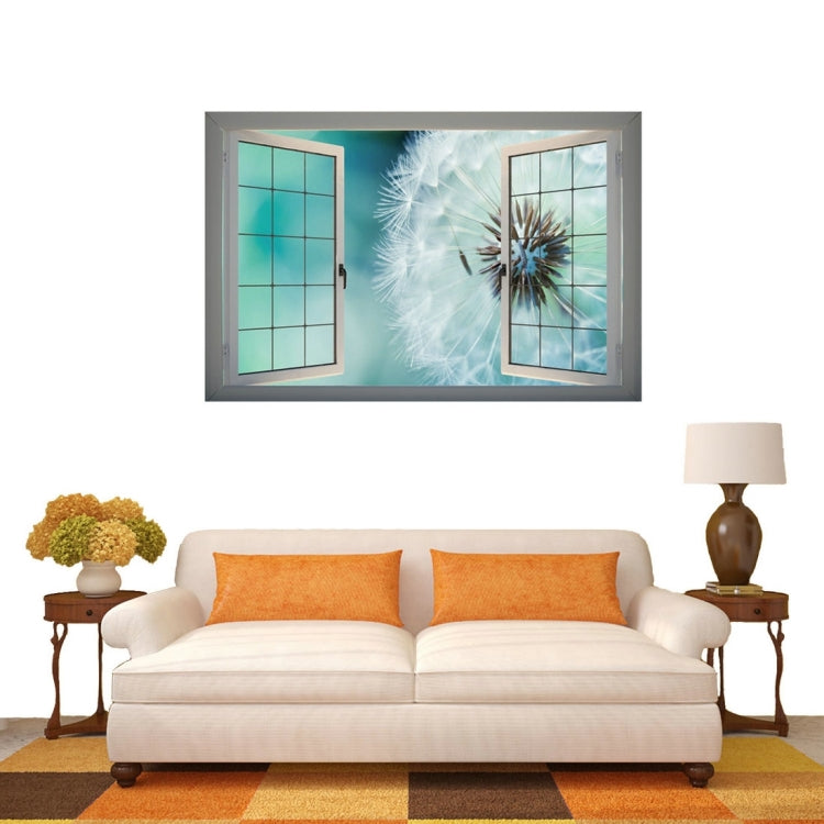 3D Dandelion Window View Removable Wall Art Sticker, Size: 66 x 98 x 0.3 cm