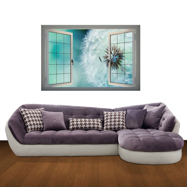 3D Dandelion Window View Removable Wall Art Sticker, Size: 66 x 98 x 0.3 cm