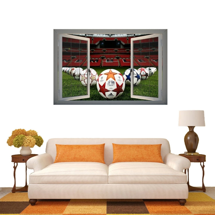 3D Football Field Window View Removable Wall Art Sticker, Size: 66 x 98 x 0.3 cm