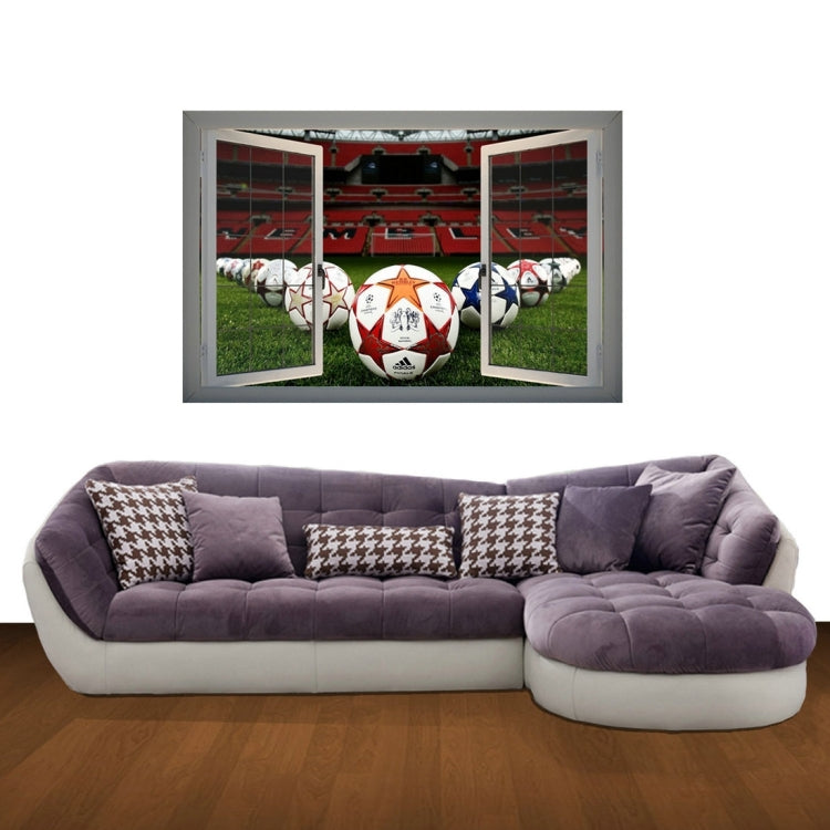 3D Football Field Window View Removable Wall Art Sticker, Size: 66 x 98 x 0.3 cm
