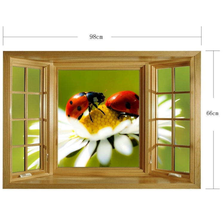 3D Gather Honey Window View Removable Wall Art Sticker, Size: 66 x 98 x 0.3 cm
