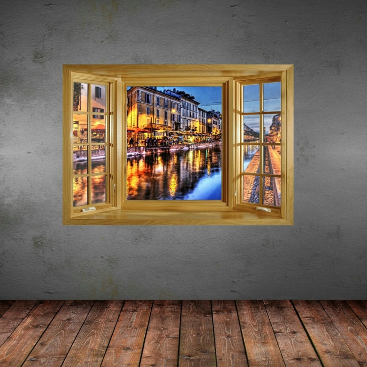 3D Fashion City Window View Removable Wall Art Sticker, Size: 66 x 98 x 0.3 cm