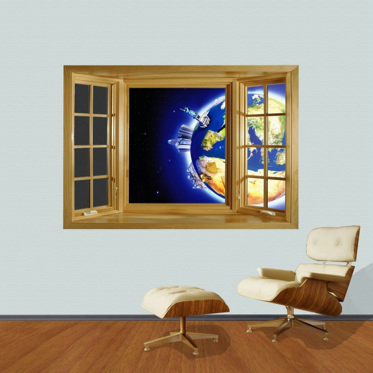 3D Dreamy Universal Scenery Window View Removable Wall Art Sticker, Size: 66 x 98 x 0.3 cm