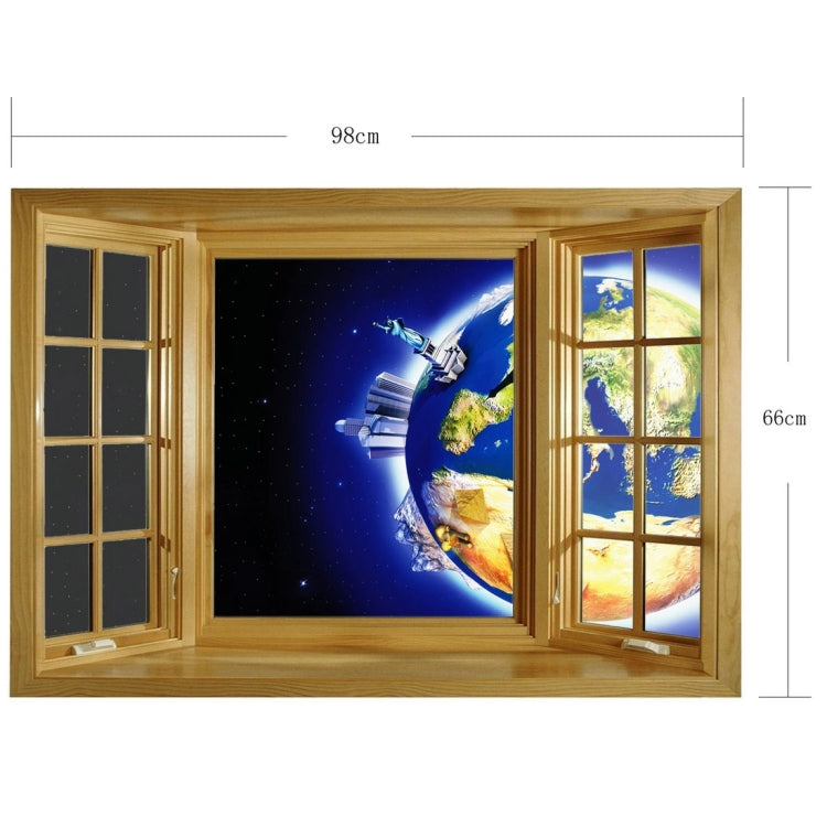 3D Dreamy Universal Scenery Window View Removable Wall Art Sticker, Size: 66 x 98 x 0.3 cm