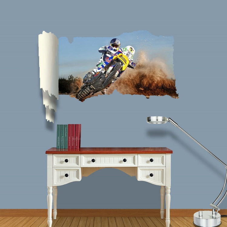 3D Handsome Racing Picture Scroll Removable Wall Art Sticker, Size: 66 x 98 x 0.3 cm