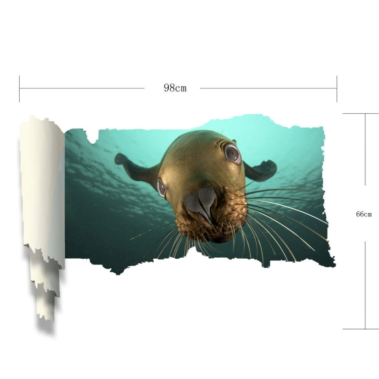 3D Underwater World Picture Scroll Removable Wall Art Sticker, Size: 66 x 98 x 0.3 cm