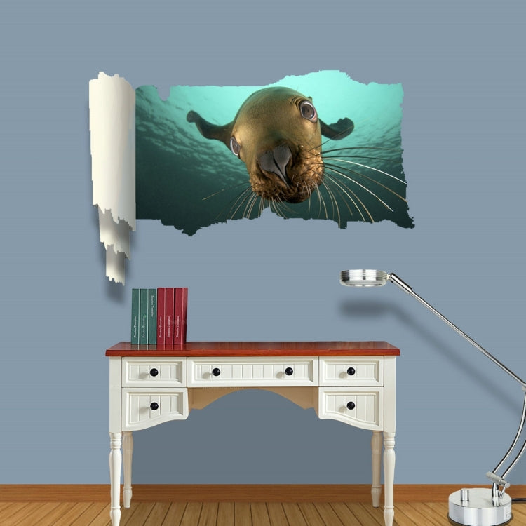 3D Underwater World Picture Scroll Removable Wall Art Sticker, Size: 66 x 98 x 0.3 cm