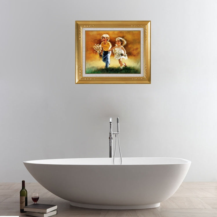 3D Little Couple View Removable Bathroom Wall Art Sticker, Size: 50 x 60 x 0.3 cm