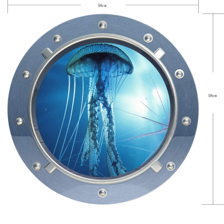 3D Scenery View Removable Circular Bathroom Wall Art Sticker, Size: 58 x 58 x 0.3 cm