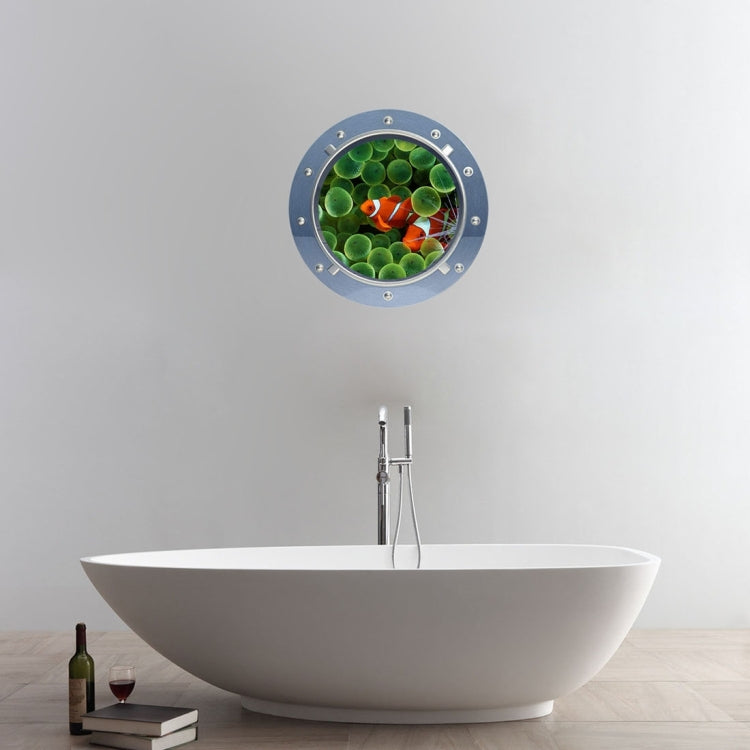 3D Goldfish View Removable Circular Bathroom Wall Art Sticker, Size: 58 x 58 x 0.3 cm