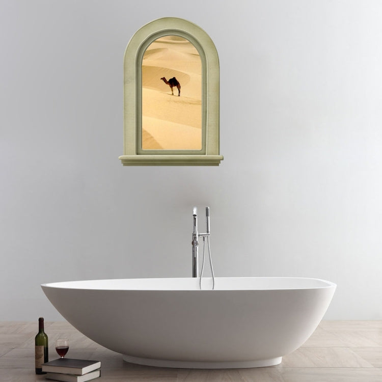 3D Desert Camel View Removable Bathroom Wall Art Sticker, Size: 70 x 50 x 0.3 cm