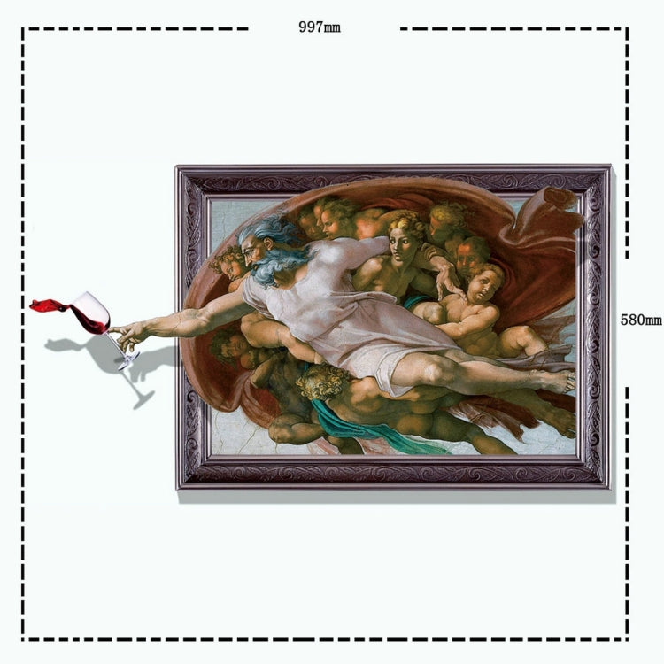 3D Painting Removable Wall Art Stickers, Size: 99.7 x 58 x 0.3 cm