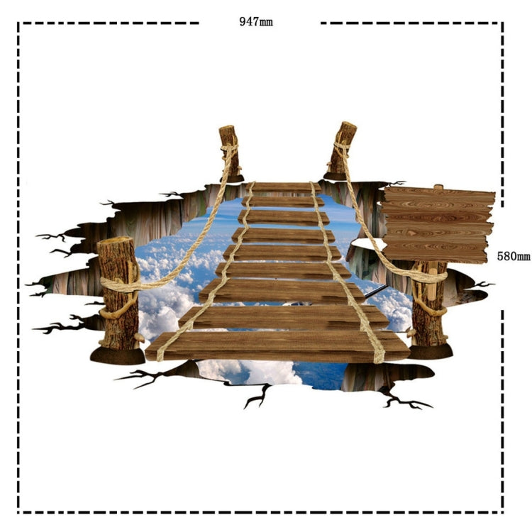 3D Flying Bridge Removable Wall Art Stickers, Size: 94.7 x 58 x 0.3 cm