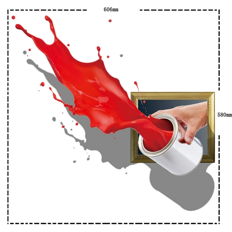 3D Splash Red Paint Removable Wall Art Stickers, Size: 60.6 x 58 x 0.3 cm