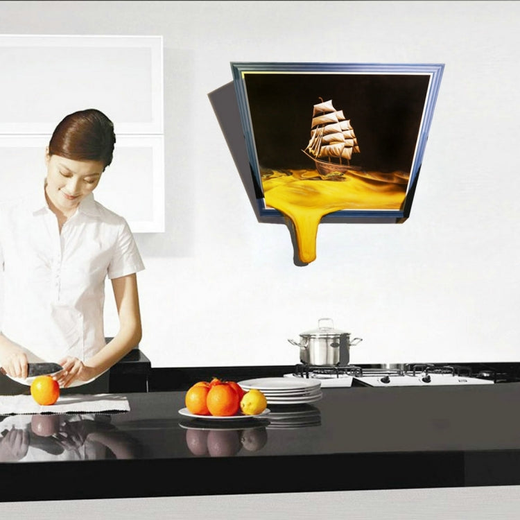 3D Sailing Boat Removable Wall Art Stickers, Size: 67.7 x 58 x 0.3 cm