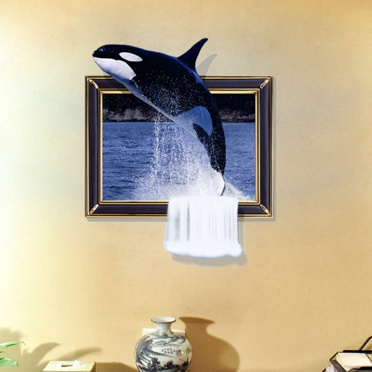 3D Whale Removable Wall Art Stickers, Size: 68.8 x 58 x 0.3 cm