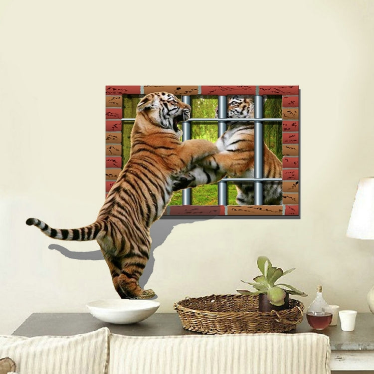 3D Tiger Removable Wall Art Stickers, Size: 75.6 x 58 x 0.3 cm
