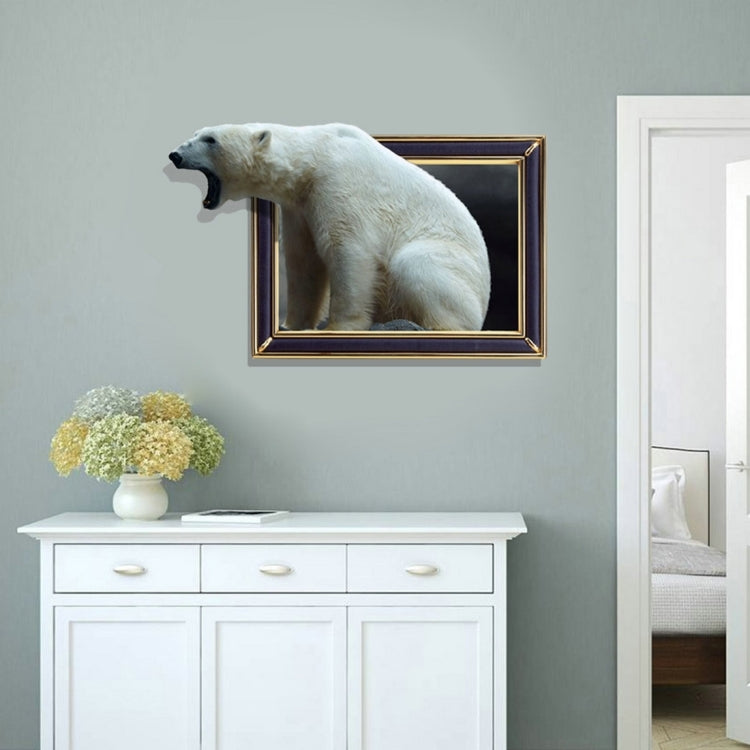 3D Polar Bear Removable Wall Art Stickers, Size: 92.7 x 58 x 0.3 cm