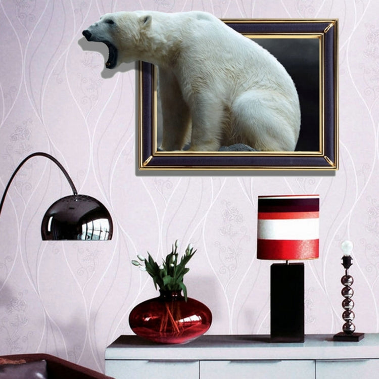 3D Polar Bear Removable Wall Art Stickers, Size: 92.7 x 58 x 0.3 cm