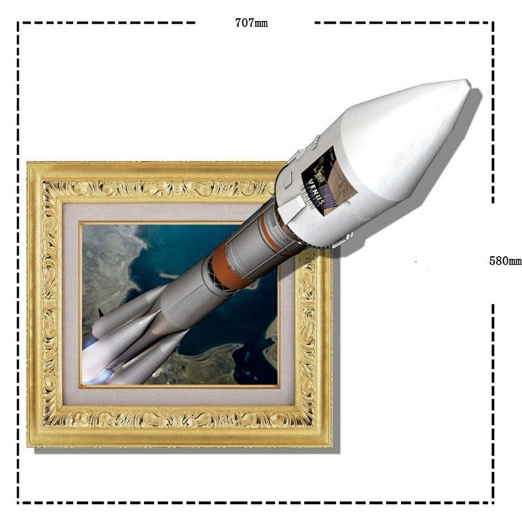 3D Rocket Removable Wall Art Stickers, Size: 70.7 x 58 x 0.3 cm