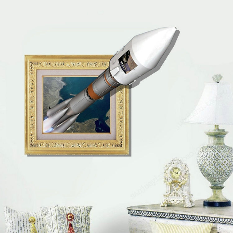 3D Rocket Removable Wall Art Stickers, Size: 70.7 x 58 x 0.3 cm