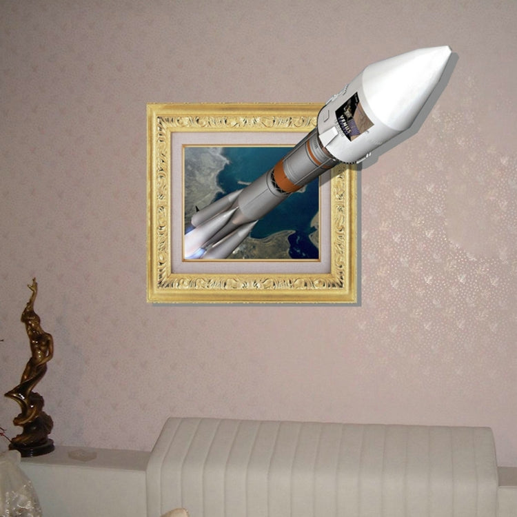 3D Rocket Removable Wall Art Stickers, Size: 70.7 x 58 x 0.3 cm