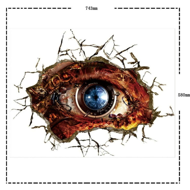 3D Eye Removable Wall Art Stickers, Size: 74.3 x 58 x 0.3 cm