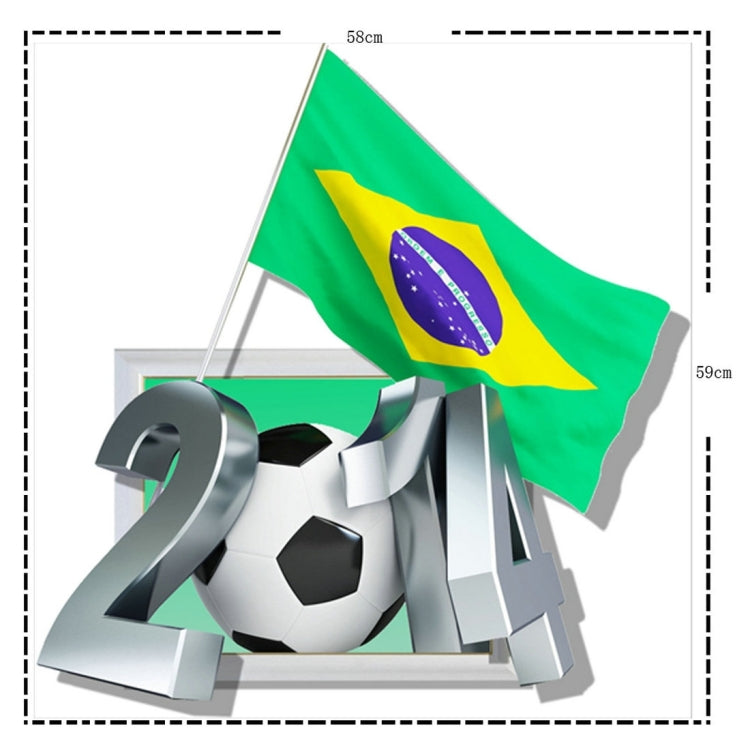 3D Brazil Removable Wall Art Stickers, Size: 59 x 58 x 0.3 cm
