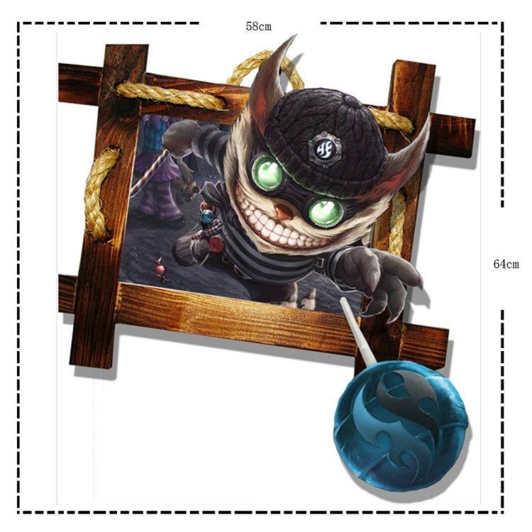 3D Demon Removable Wall Art Stickers, Size: 64 x 58 x 0.3 cm