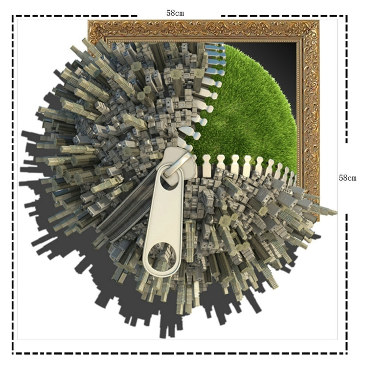 3D Zipper Ball Removable Wall Art Stickers, Size: 58 x 58 x 0.3 cm