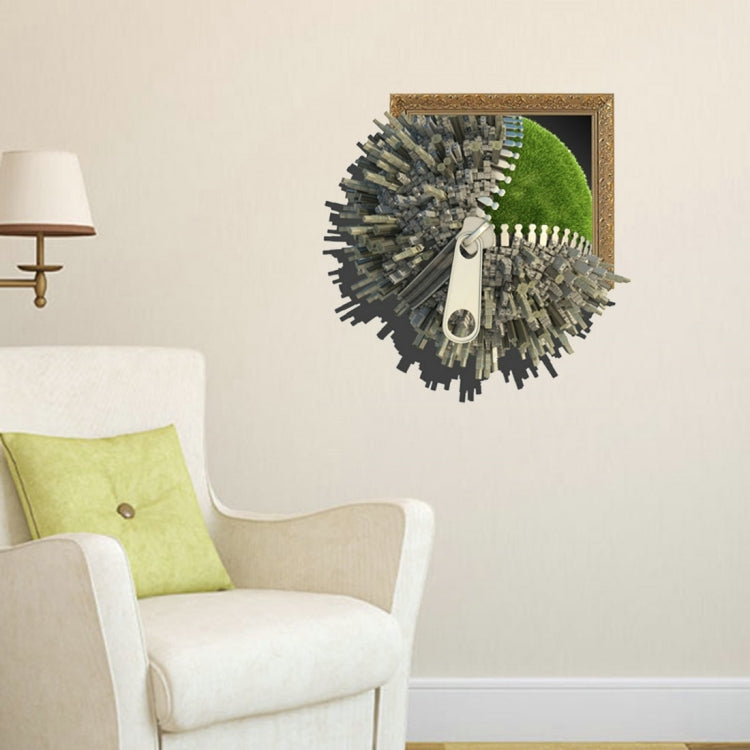 3D Zipper Ball Removable Wall Art Stickers, Size: 58 x 58 x 0.3 cm