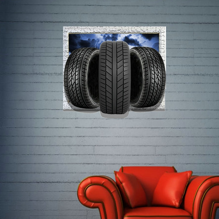 3D Tyre Removable Wall Art Stickers, Size: 64 x 58 x 0.3 cm