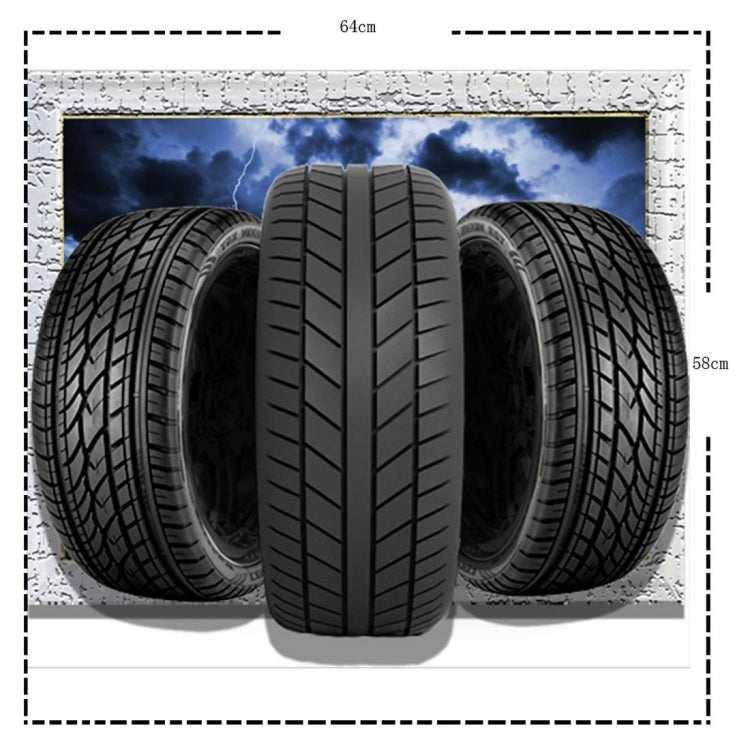 3D Tyre Removable Wall Art Stickers, Size: 64 x 58 x 0.3 cm